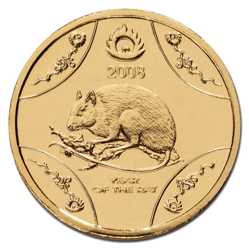 $1 2008 Year of the Rat Al/Bronze UNC