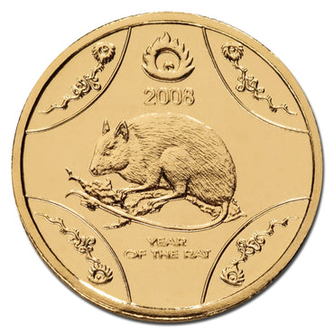 $1 2008 Year of the Rat Al/Bronze UNC