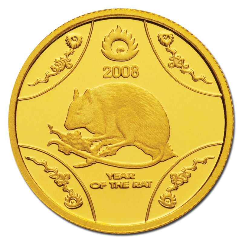 $10 2008 Year of the Rat 1/10oz Gold Proof