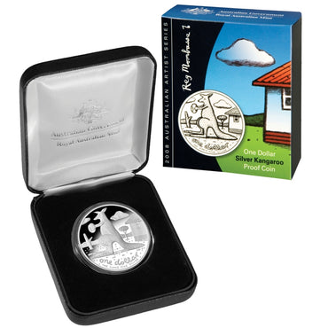 $1 2008 Kangaroo - Reg Mombassa 1oz 99.9% Silver Proof