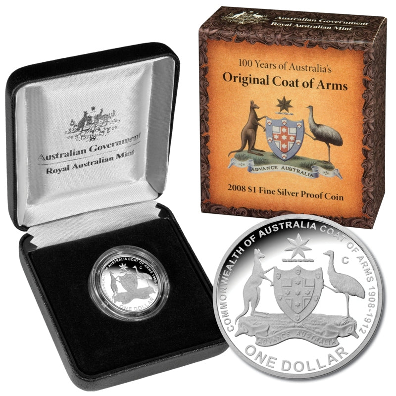 $1 2008 Coat of Arms Silver Proof