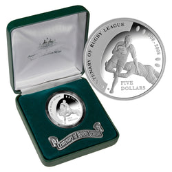 $5 2008 Rugby League 100th Silver Proof