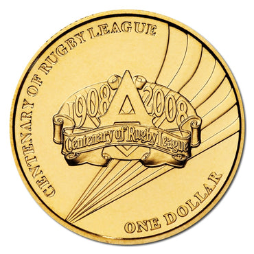 $1 2008 Rugby League Al/Bronze UNC