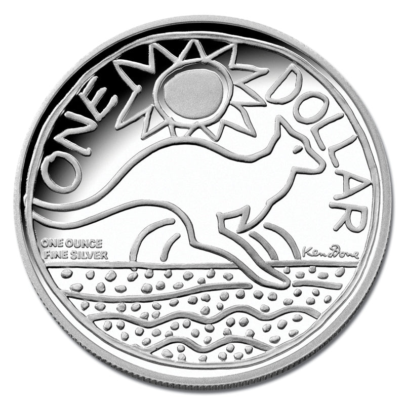 $1 2009 Kangaroo - Ken Done 1oz 99.9% Silver Proof