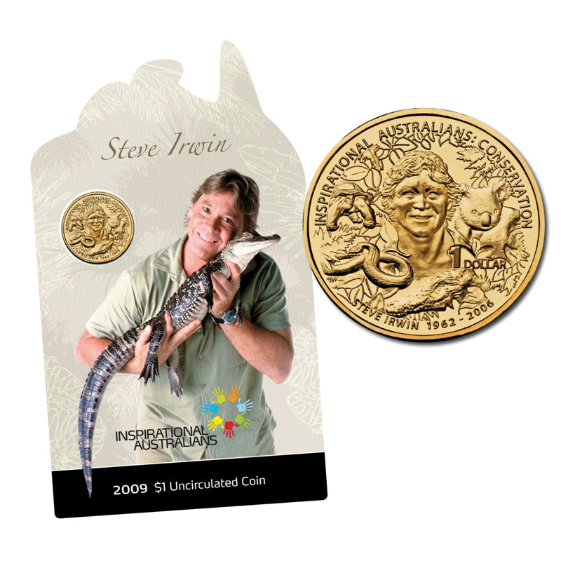 $1 2009 Inspirational Australians - Steve Irwin Al/Bronze UNC