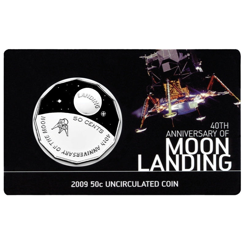 50c 2009 Moon Landing 40th Carded UNC