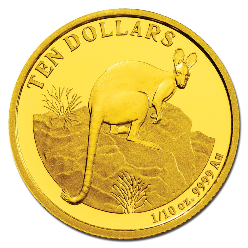 $10 2010 Yellow-Footed Rock Wallaby 1/10oz Gold Proof