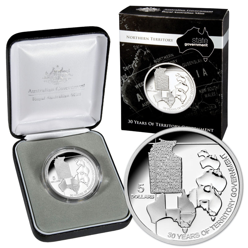 $5 2008 Northern Territory Government 30th Silver Proof