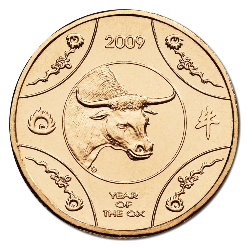$1 2009 Year of the Ox Al/Bronze UNC