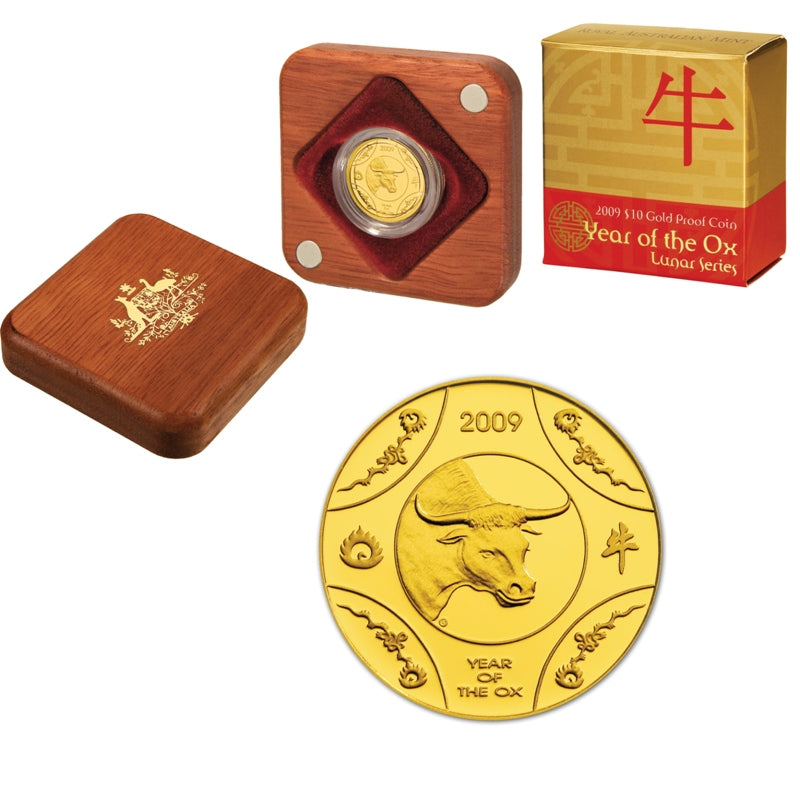 $10 2009 Year of the Ox 1/10oz Gold Proof