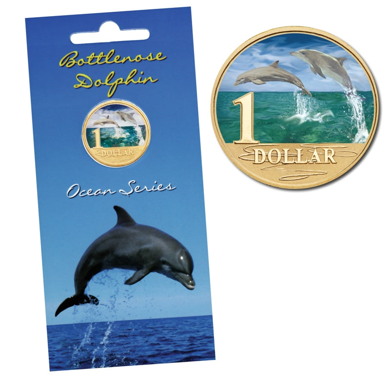 $1 2006 Ocean Series - Bottlenose Dolphins Al/Bronze UNC