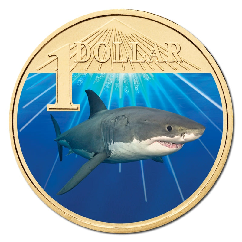 $1 2007 Ocean Series - White Shark Al/Bronze UNC
