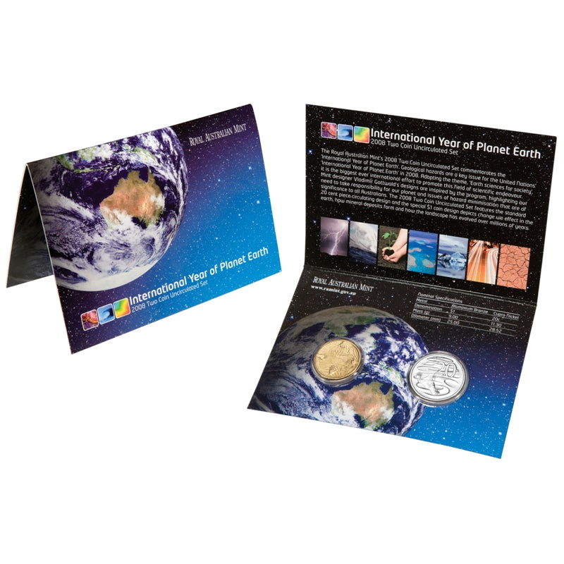 2008 2 Coin Mint Set - Year of Planet Earth | 2008 2 Coin Mint Set - Year of Planet Earth $1 reverse