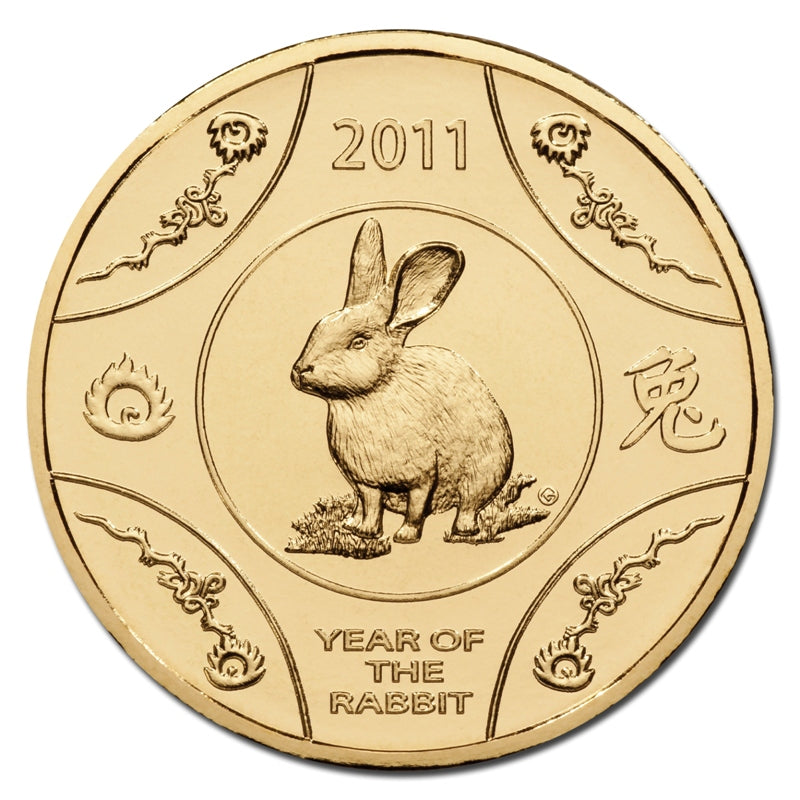 $1 2011 Year of the Rabbit Al-Bronze UNC