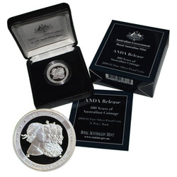 $1 2010 100 Yrs Coinage Silver Proof - 'S' Privymark - coin & case | $1 2010 100 Yrs Coinage Silver Proof - 'S' Privymark - reverse
