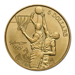 $5 2000 Sydney Olympics Basketball Al/Bronze UNC