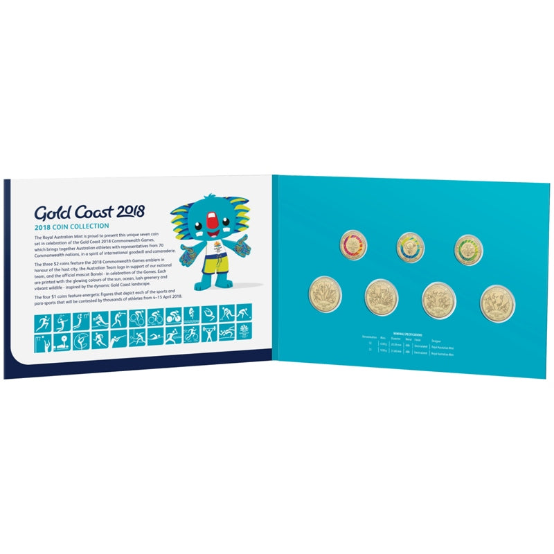 2018 XXI Commonwealth Games 7 Coin Collection