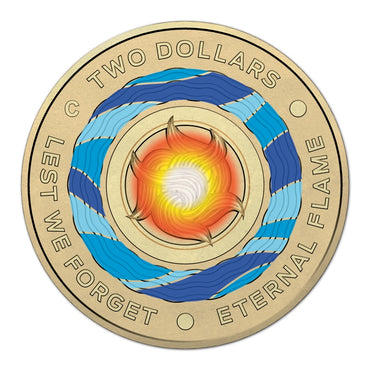 $2 2018 Lest We Forget Coloured 'C' Mintmark