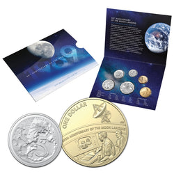 2019 6 Coin Mint Set - Moon Landing | 2019 6 Coin Mint Set - Moon Landing 5c Reverse | 2019 6 Coin Mint Set - Moon Landing $1 Reverse