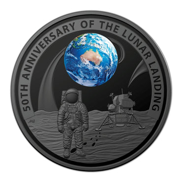 $5 2019 50th Anniversary of the Lunar Landing Domed Silver Proof