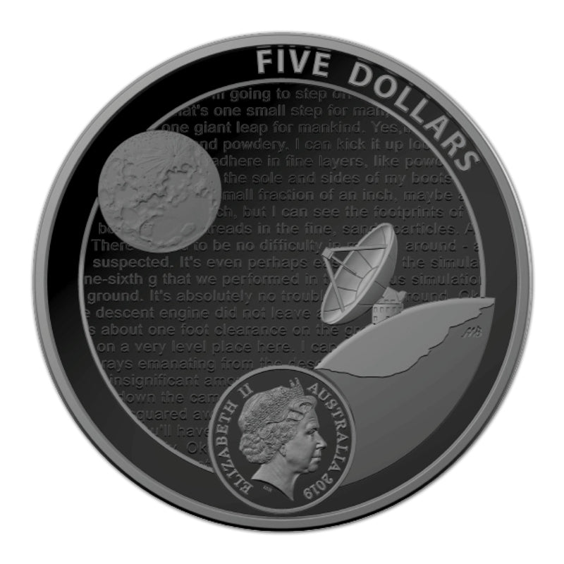$5 2019 50th Anniversary of the Lunar Landing Domed Silver Proof