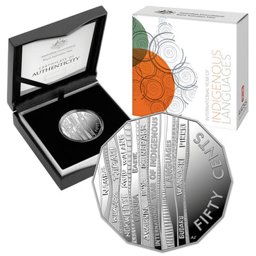 50c 2019 International Year of Indigenous Languages Silver Proof | 50c 2019 International Year of Indigenous Languages Silver Proof REVERSE | 50c 2019 International Year of Indigenous Languages Silver Proof OBVERSE