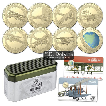 $1 2019 Centenary of the Great Air Race - 8 Coin Set with Tin