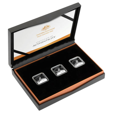 25c 2019 1919-1921 Kookaburra Patterns Square 3 Coin Set