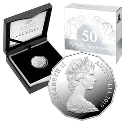 50c 2019 50th Anniversary of the Dodecagon 50c Silver Proof | 50c 2019 50th Anniversary of the Dodecagon 50c Silver Proof REVERSE | 50c 2019 50th Anniversary of the Dodecagon 50c Silver Proof OBVERSE