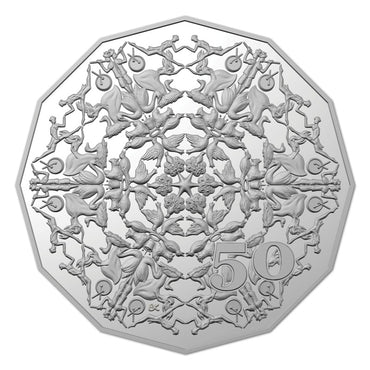 50c 2019 Merry Christmas UNC Set of 5 Different Cards