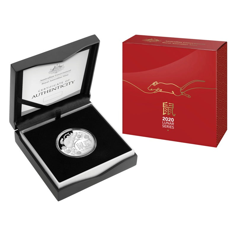 $5 2020 Year of the Rat 1oz Silver Proof Domed