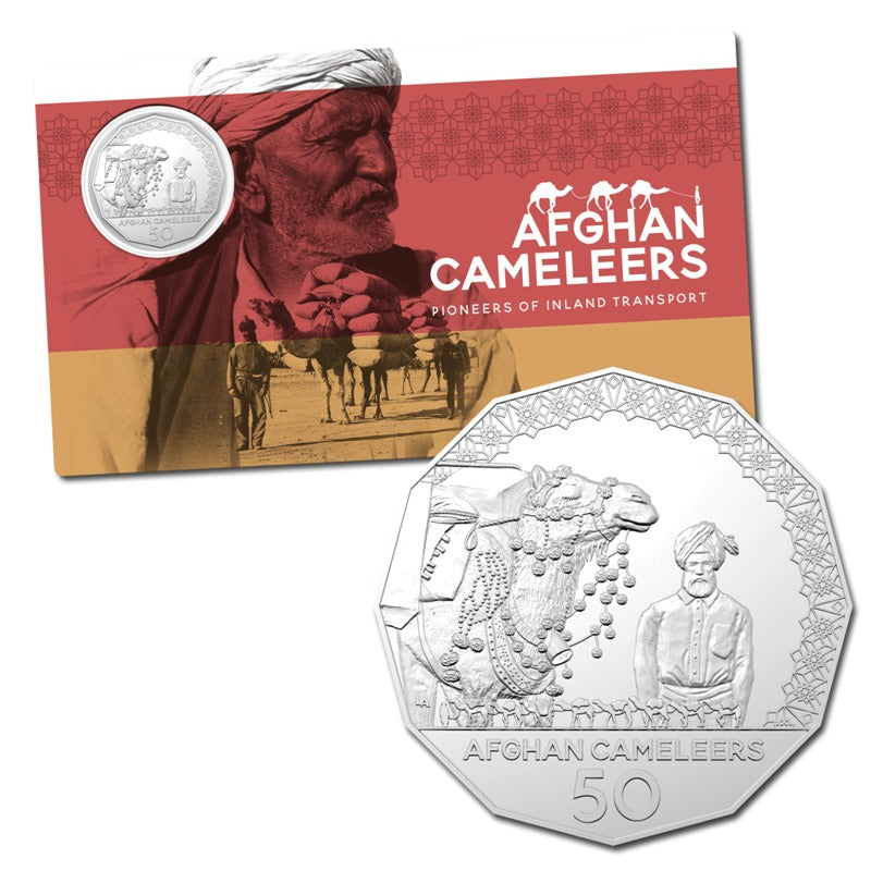 50c 2020 Afghan Cameleers UNC | 50c 2020 Afghan Cameleers UNC REVERSE | 50c 2020 Afghan Cameleers UNC OBVERSE | 50c 2020 Afghan Cameleers UNC