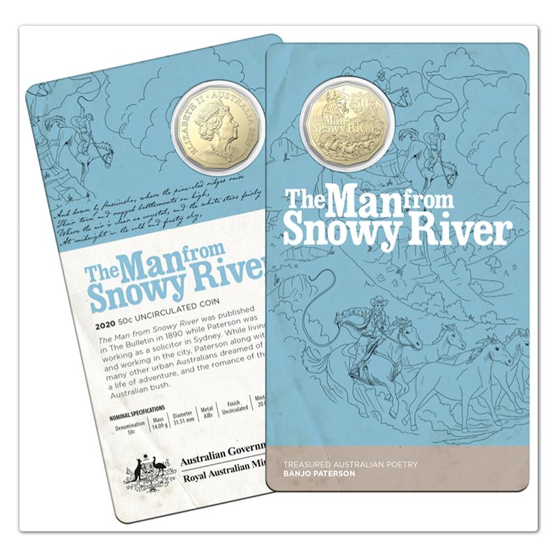 50c 2020 The Man from Snowy River Gold Plated UNC