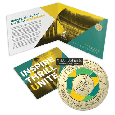 $2 2019 Wallabies Coloured UNC | $2 2019 Wallabies Coloured UNC REVERSE | $2 2019 Wallabies Coloured UNC OBVERSE