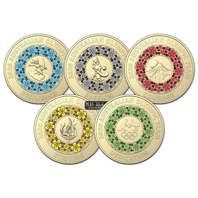 $2 2020 Australian Tokyo Olympic Team 5 Coin Collection
