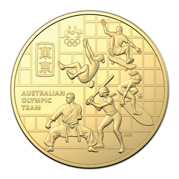 50c 2020 Australian Olympic Team Gold Plated UNC