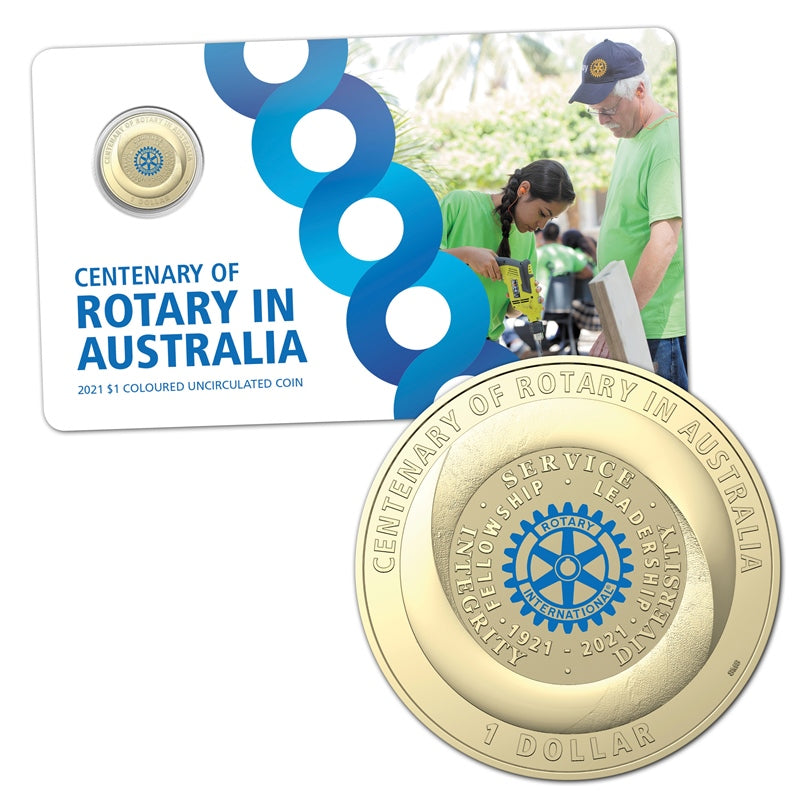 $1 2021 Centenary of Rotary Australia Al/Bronze UNC