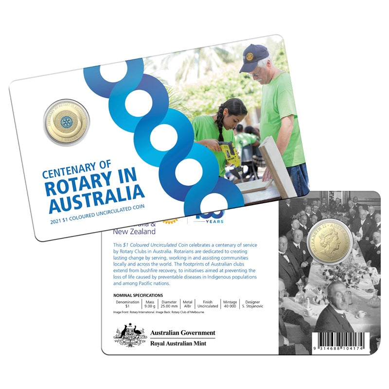 $1 2021 Centenary of Rotary Australia Al/Bronze UNC