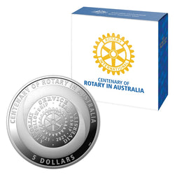 $5 2021 Centenary of Rotary Australia Silver Proof