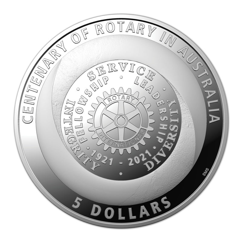 $5 2021 Centenary of Rotary Australia Silver Proof