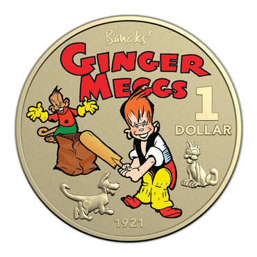 $1 2021 Ginger Meggs Centenary Coloured 2 Coin UNC Set