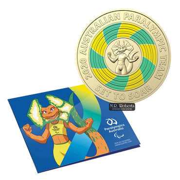 $2 2020 Australian Paralympic Team Tokyo Coloured UNC