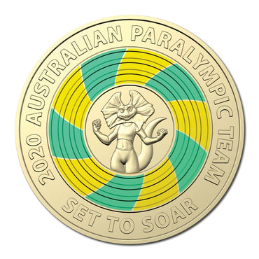 $2 2020 Australian Paralympic Team Tokyo Coloured UNC