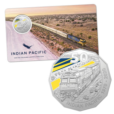 50c 2020 Indian Pacific UNC | 50c 2020 Indian Pacific UNC REVERSE | 50c 2020 Indian Pacific UNC OBVERSE