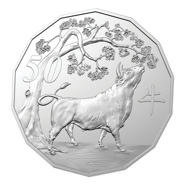 50c 2021 Year of the Ox Red Card UNC