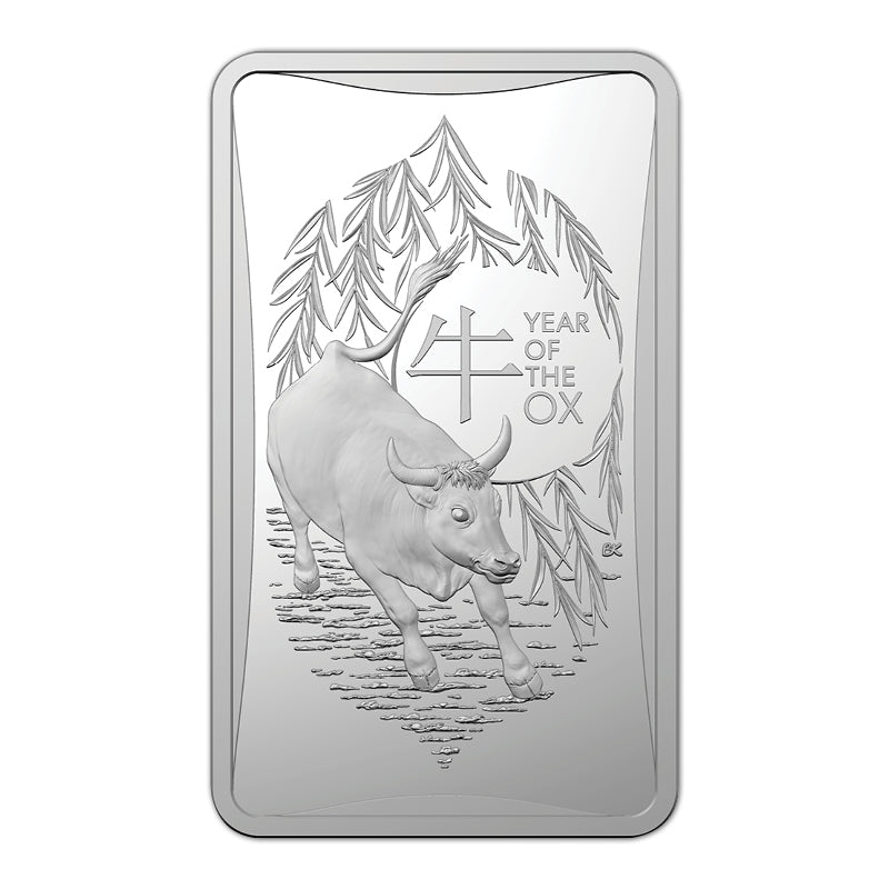$1 2021 Year of the Ox 1/2oz Silver Rectangular Proof