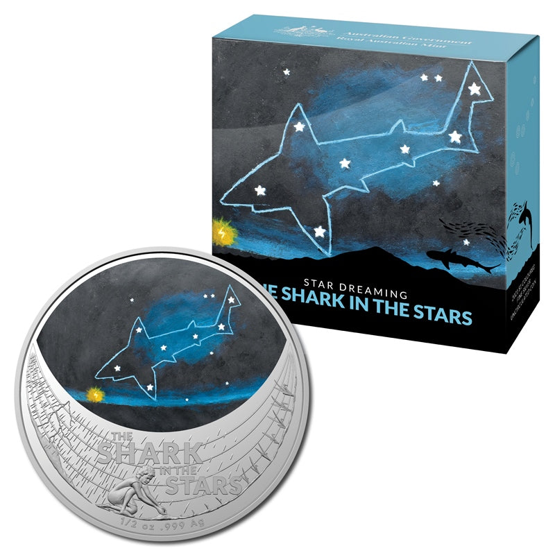 $1 2021 Star Dreaming - The Shark in the Stars 1/2oz Silver UNC