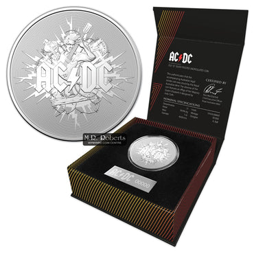 $1 2021 AC/DC 1oz Silver Frosted UNC