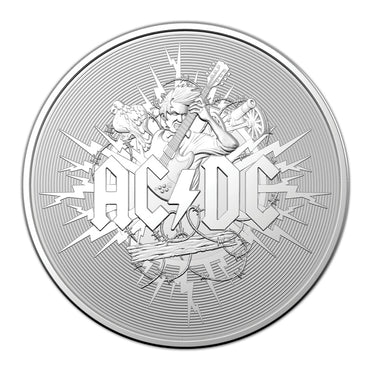 $1 2021 AC/DC 1oz Silver Frosted UNC