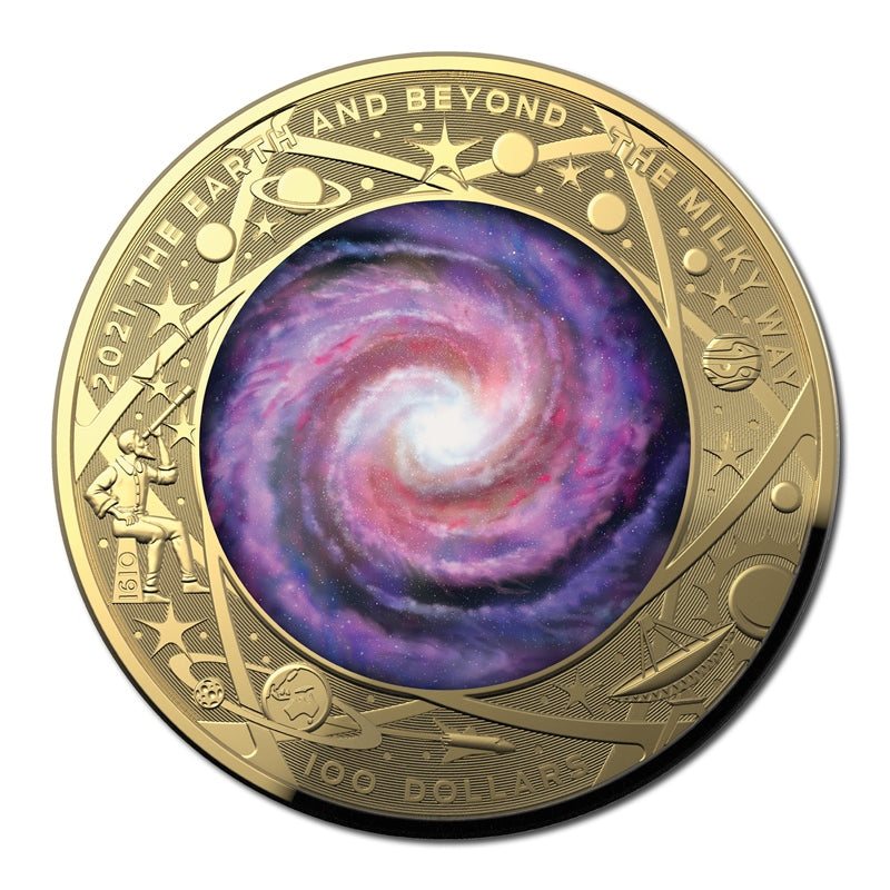 $100 2021 The Earth & Beyond - The Milky Way Domed Gold Proof